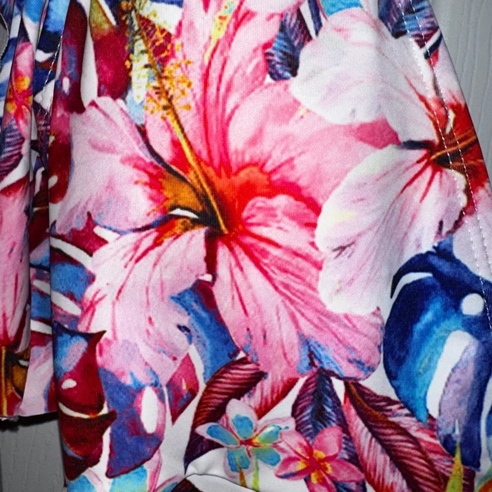 NWT Telaura One Piece Ruffle Floral Print Swimsuit - Picture 5 of 10